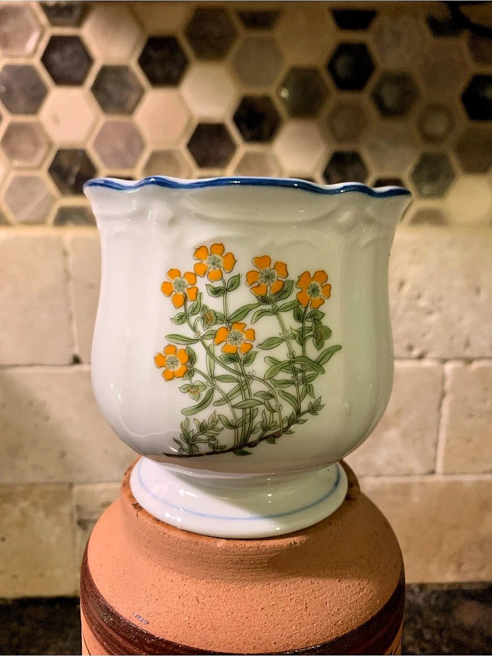 Vintage 1970s Takahashi San Francisco Porcelain Planter Cachepo
